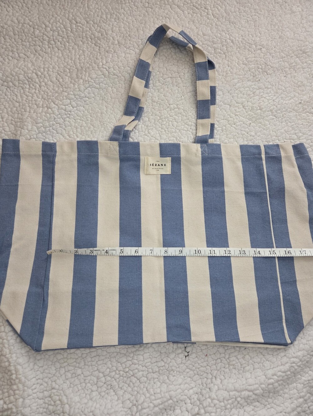 Sezane Canvas Tote Beach Bag NEW - Picture 5 of 9